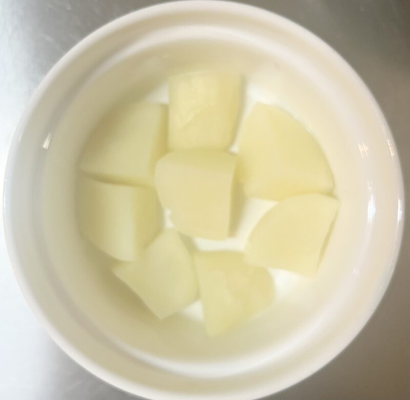 レンジで加熱した後のじゃがいも